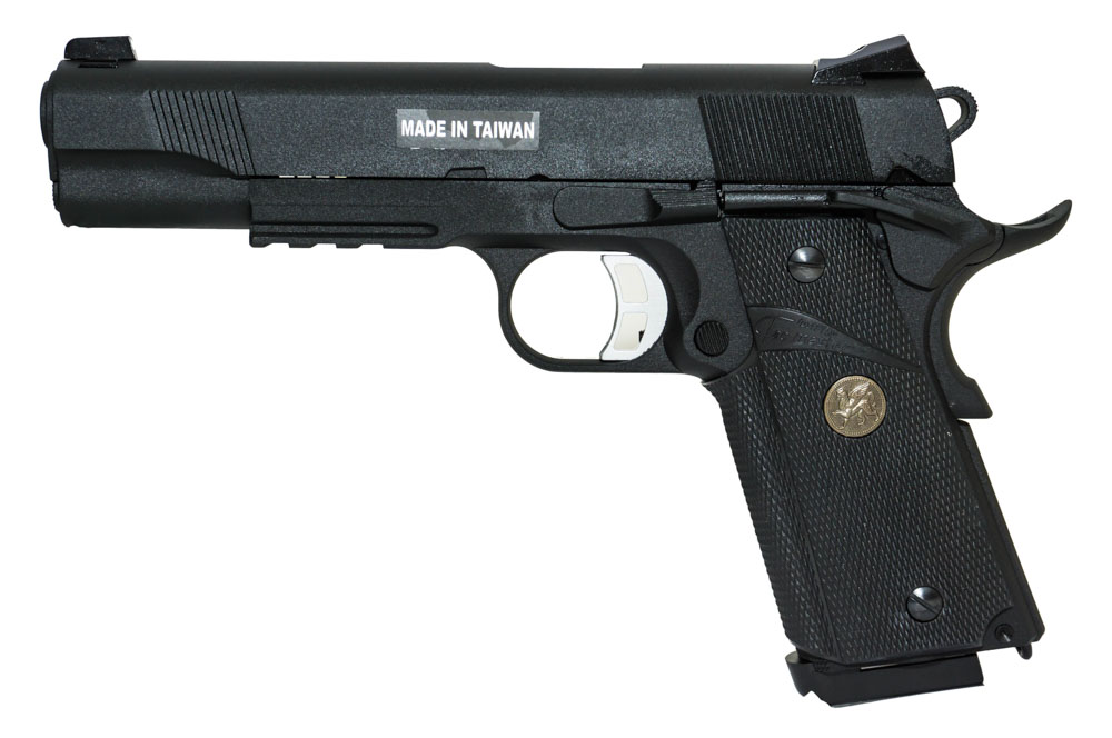 Страйкбольный пистолет KJW Colt M1911 MEU, greengas