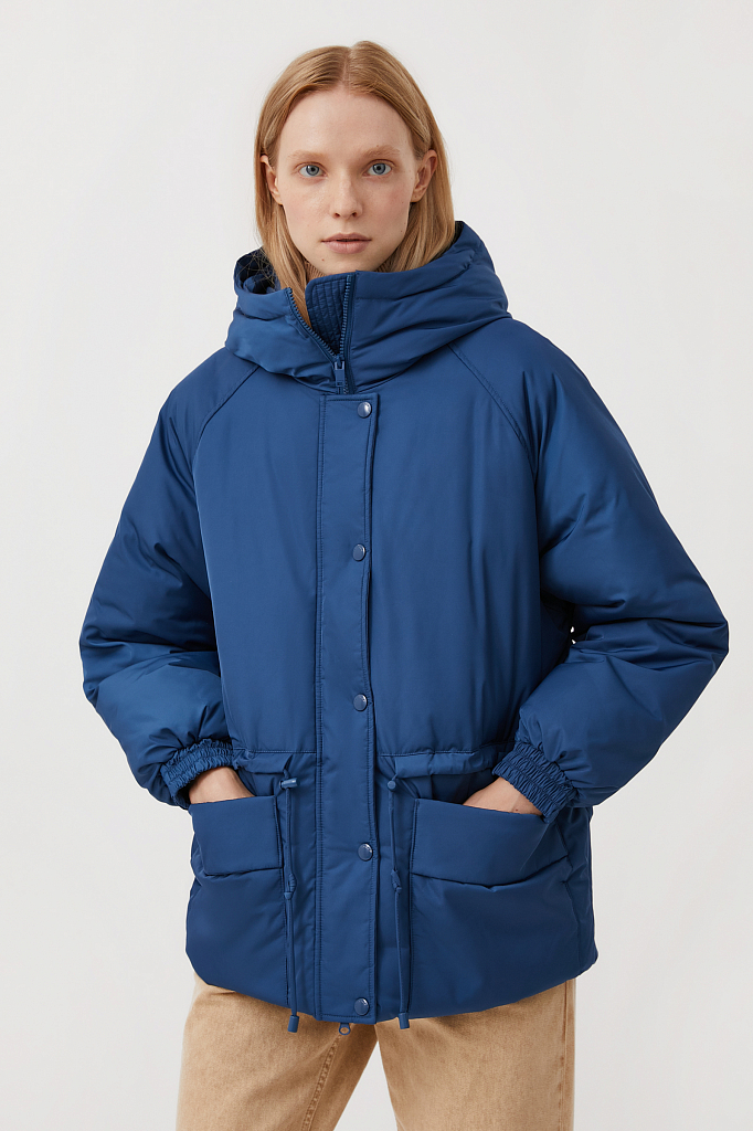 

Пуховик женский Finn Flare FAB110104 синий 2XL, FAB110104