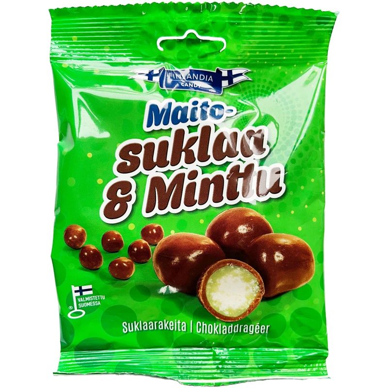 

Драже Finlandia Candy в молочном шоколаде со вкусом мяты 85 г