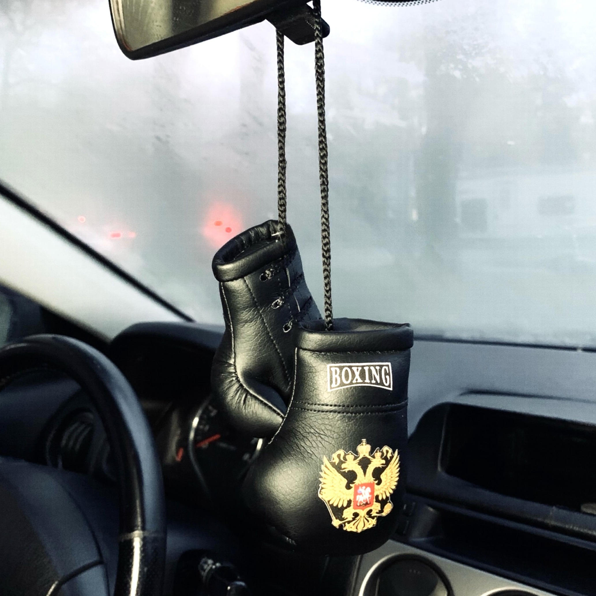 

Подвеска на зеркало заднего вида автомобиля боксерские перчатки с Гербом, черные, Перчатки
