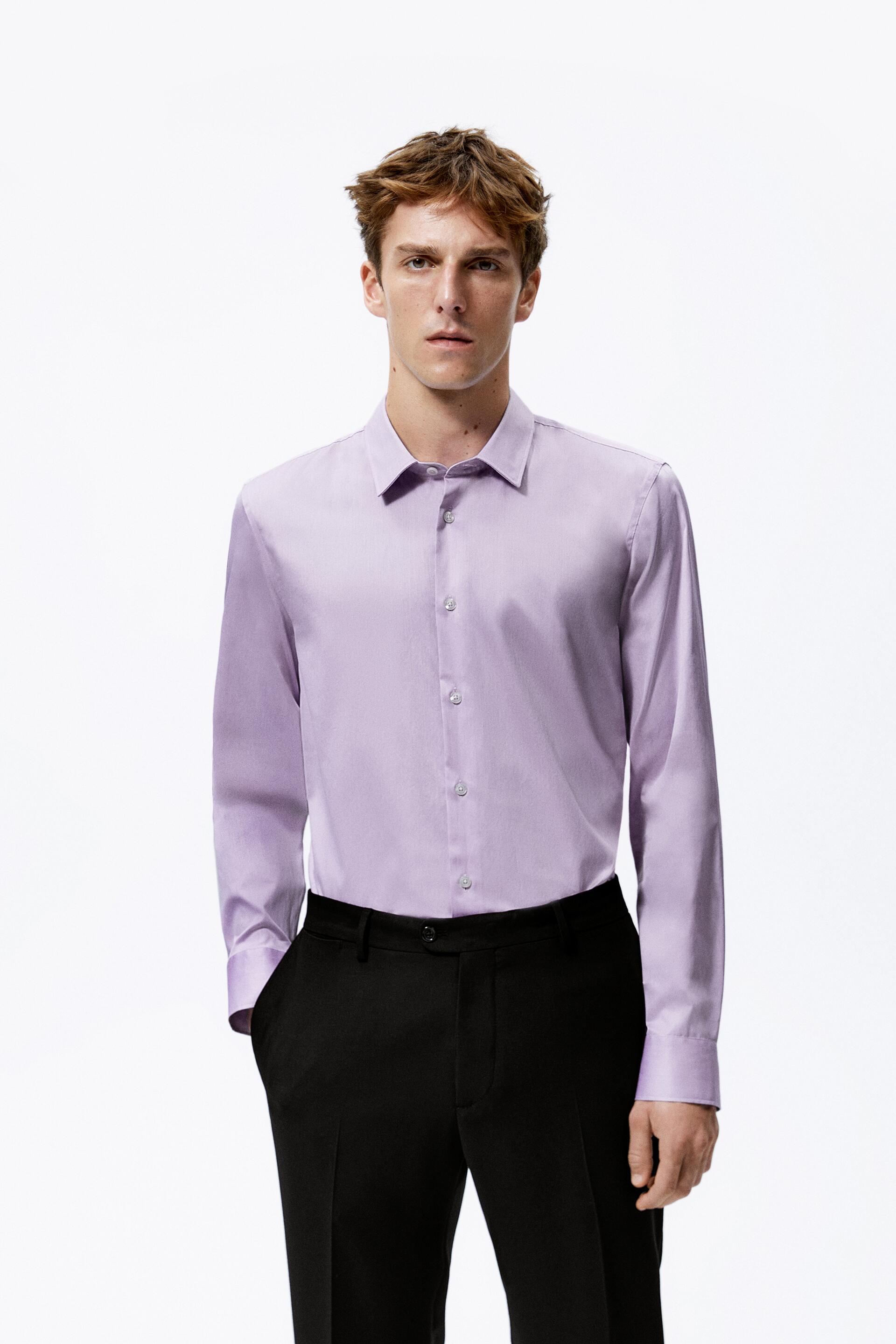 

Рубашка мужская ZARA 05588092 фиолетовая L (доставка из-за рубежа), 05588092