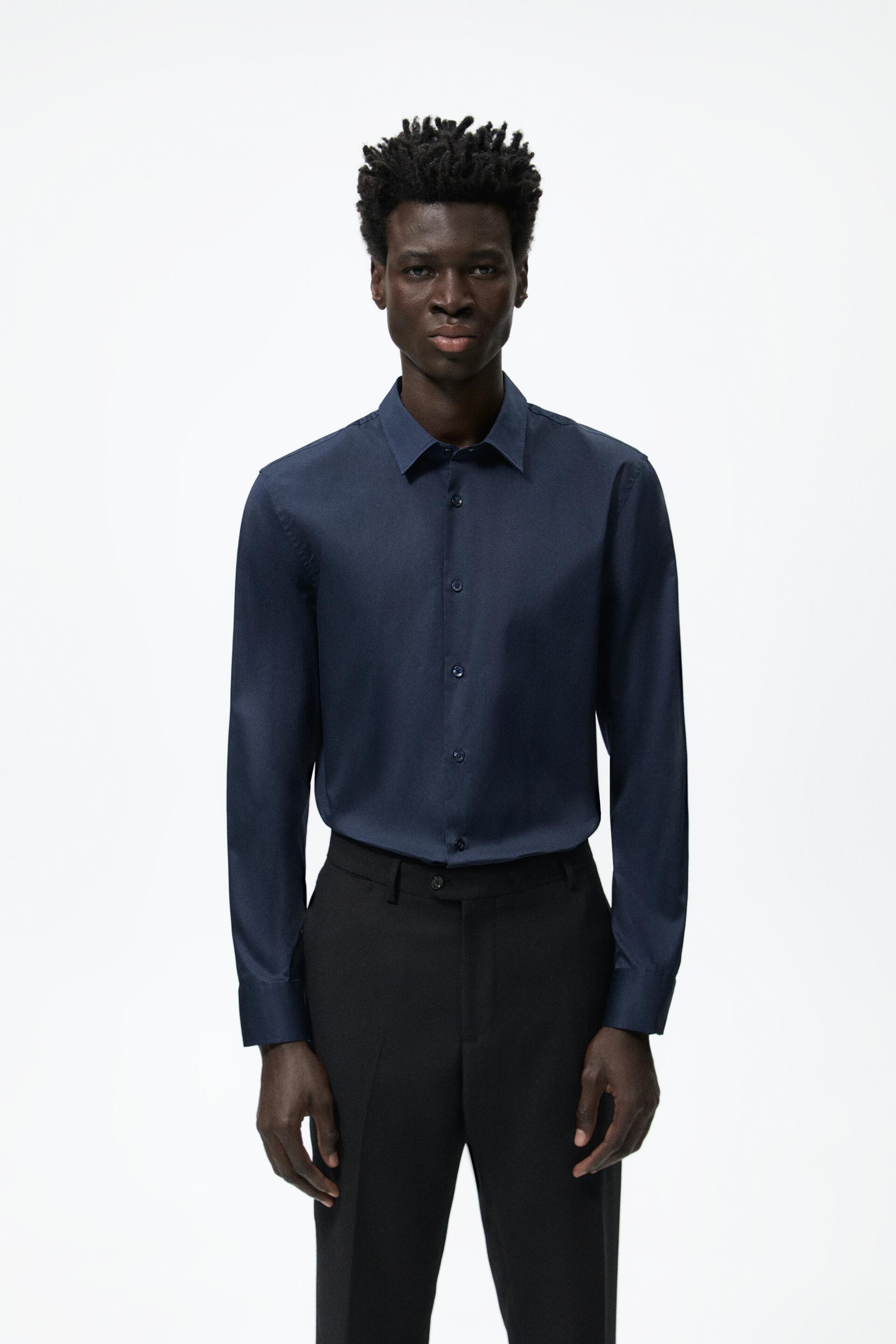 

Рубашка мужская ZARA 05588092 синяя S (доставка из-за рубежа), 05588092