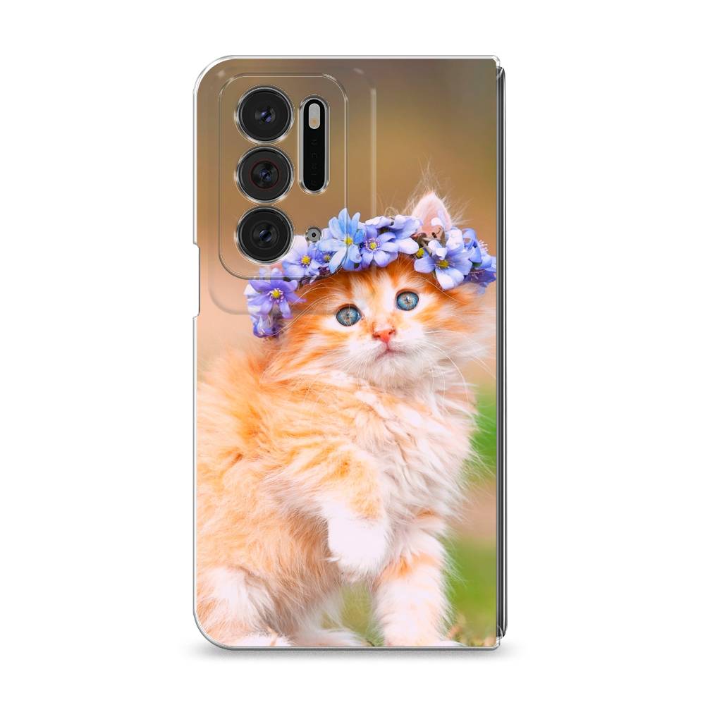 

Чехол Awog на Oppo Find N "Рыжий кот в венке", Разноцветный, 259650-1