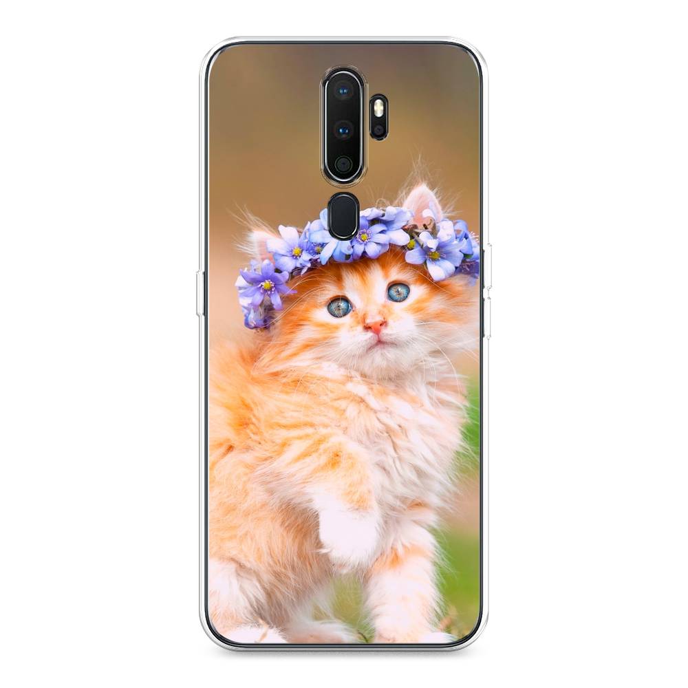 

Чехол Awog на Oppo A5/A9 2020 "Рыжий кот в венке", Разноцветный, 251950-1