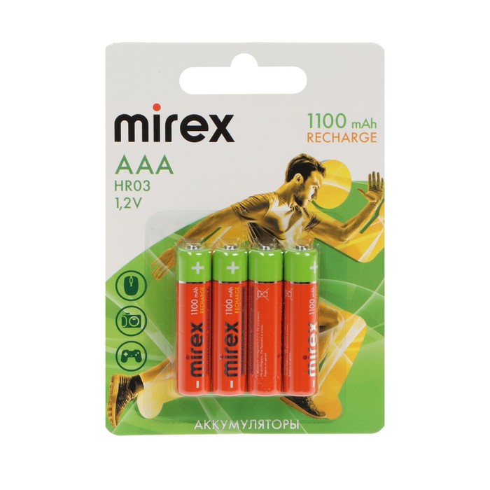 Аккумулятор Mirex Ni-Mh AAA HR03-4BL 9633045, 4шт/упак