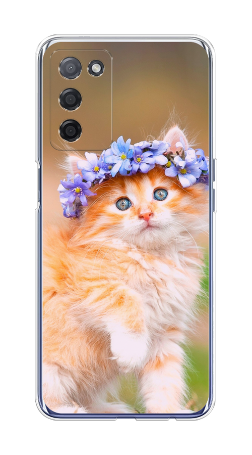 

Чехол Awog на Oppo A55 5G "Рыжий кот в венке", Разноцветный, 256250-1