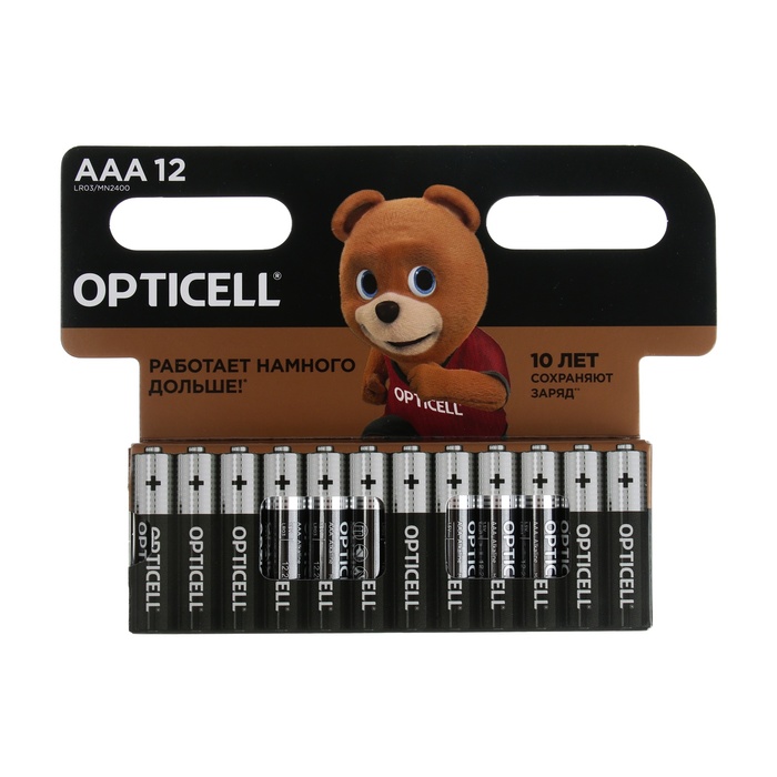 

Батарейка алкалиновая OPTICELL AAA LR03-12BL 10361592, 12шт/упак