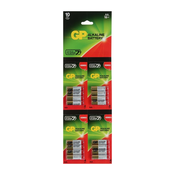 

Батарейка алкалиновая GP AA LR6-16BL 10353593, 16шт/упак