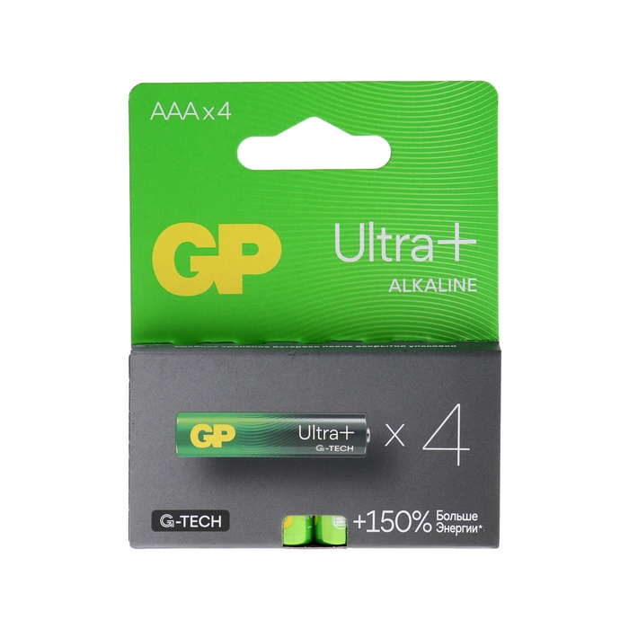 

Батарейка алкалиновая GP Ultra Plus Alkaline AAA LR03-4BL 10353591, 4шт/упак