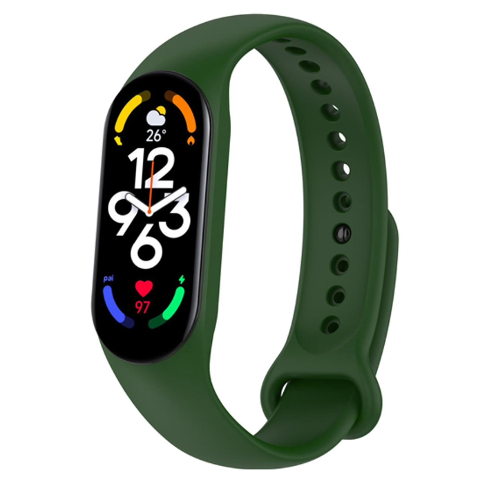 

Ремешок для Xiaomi Mi Band 7 силиконовый темно-зеленый