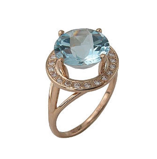 

Кольцо из красного золота с фианитом/топазом р. 17 ALORIS Кольцо 044ТКц, Кольцо 044ТКц