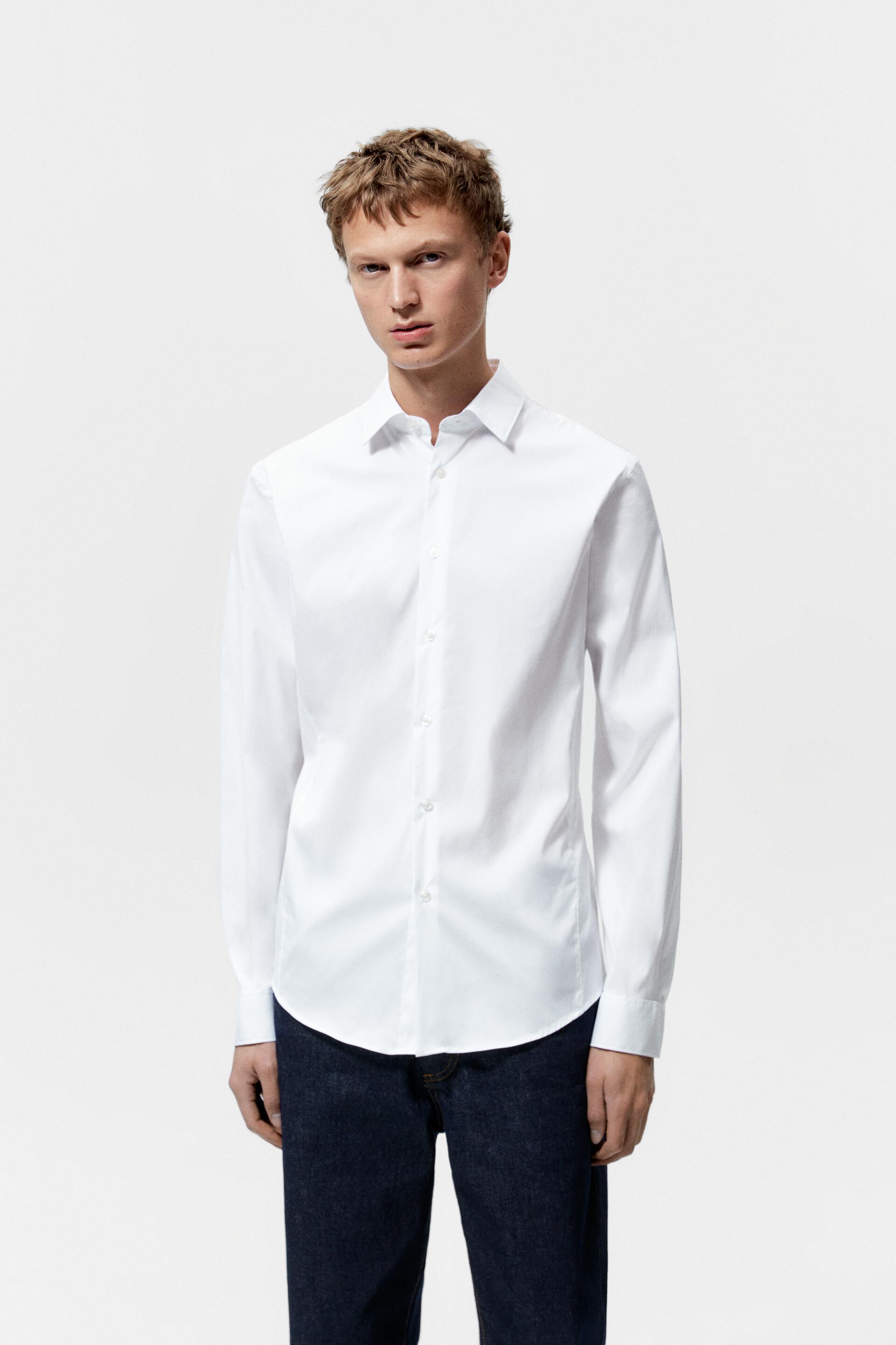 Рубашка мужская ZARA 05587544 белая M (доставка из-за рубежа)