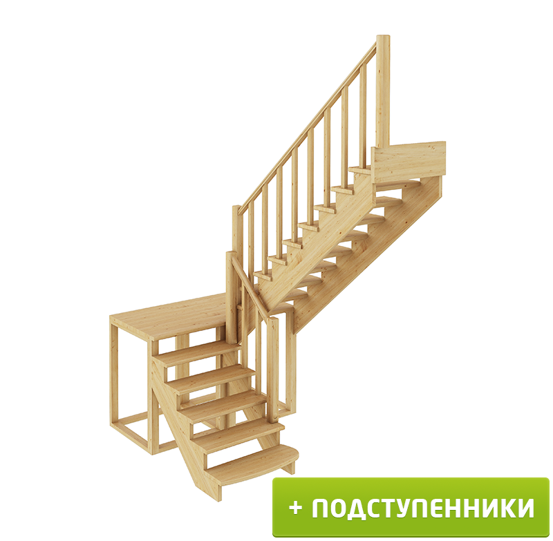 

Лестница Profi Hobby К-004м/4 П с подступенками сосна (7 уп), Бежевый, К-004м
