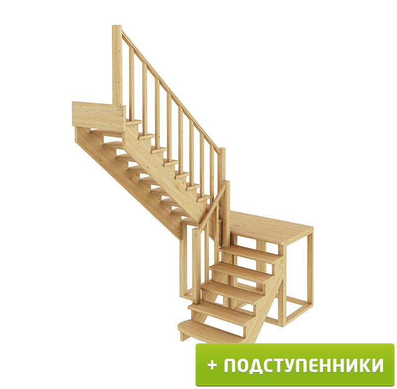 

Лестница Profi Hobby К-004м/4 Л с подступенками сосна (7 уп), Бежевый, К-004м