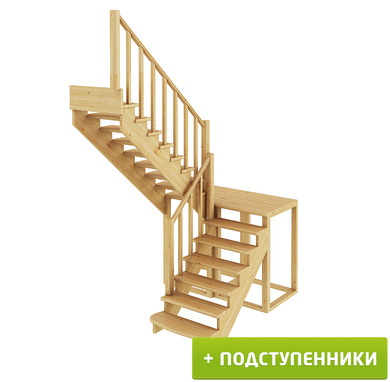 

Лестница Profi Hobby К-004м/3 Л с подступенками сосна (7 уп), Бежевый, К-004м