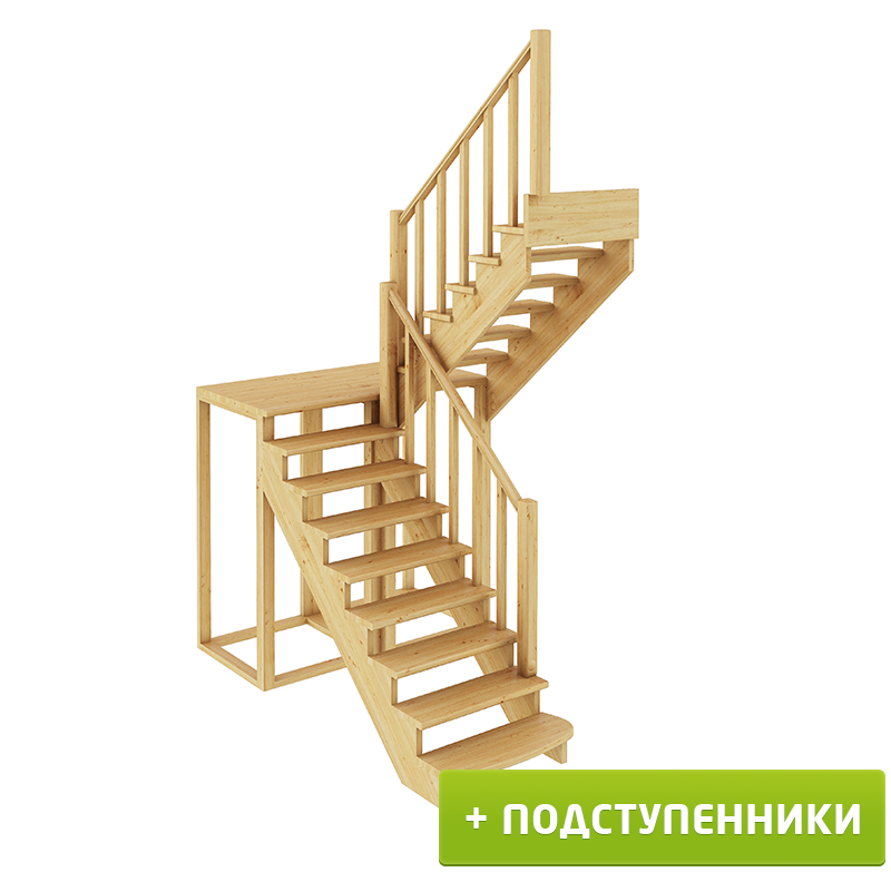 

Лестница Profi Hobby К-004м/2 П с подступенками сосна (7 уп), Бежевый, К-004м