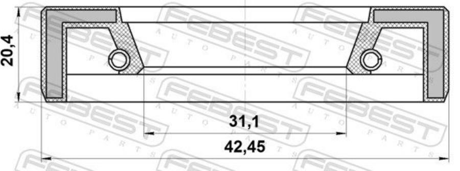 Сальник Датчика Фаз Газораспределения 31.1X42.45X8.6X20.4 FEBEST 95fay33420920x