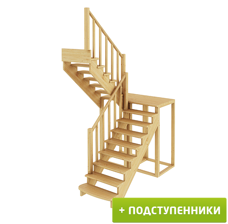 

Лестница Profi Hobby К-004м/2 Л с подступенками сосна (7 уп), Бежевый, К-004м
