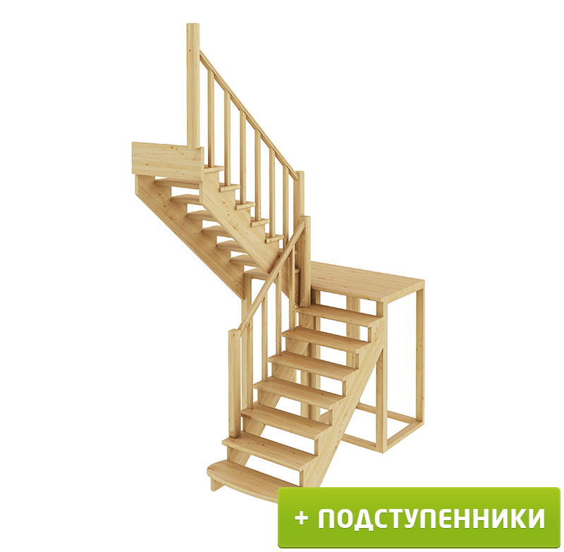 

Лестница Profi Hobby К-004м/1 Л с подступенками сосна (7 уп), Бежевый, К-004м