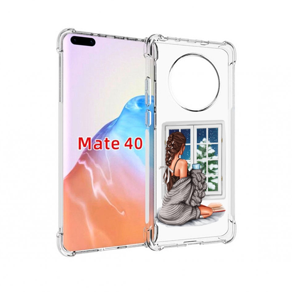 

Чехол MyPads Tocco для Huawei Mate 40 уютное-зимнее-окно женский, Прозрачный, Tocco