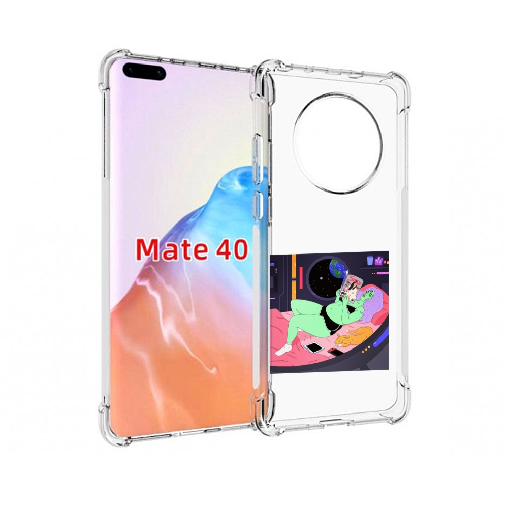 

Чехол MyPads Tocco для Huawei Mate 40 трехглазая девушка зеленая, Прозрачный, Tocco