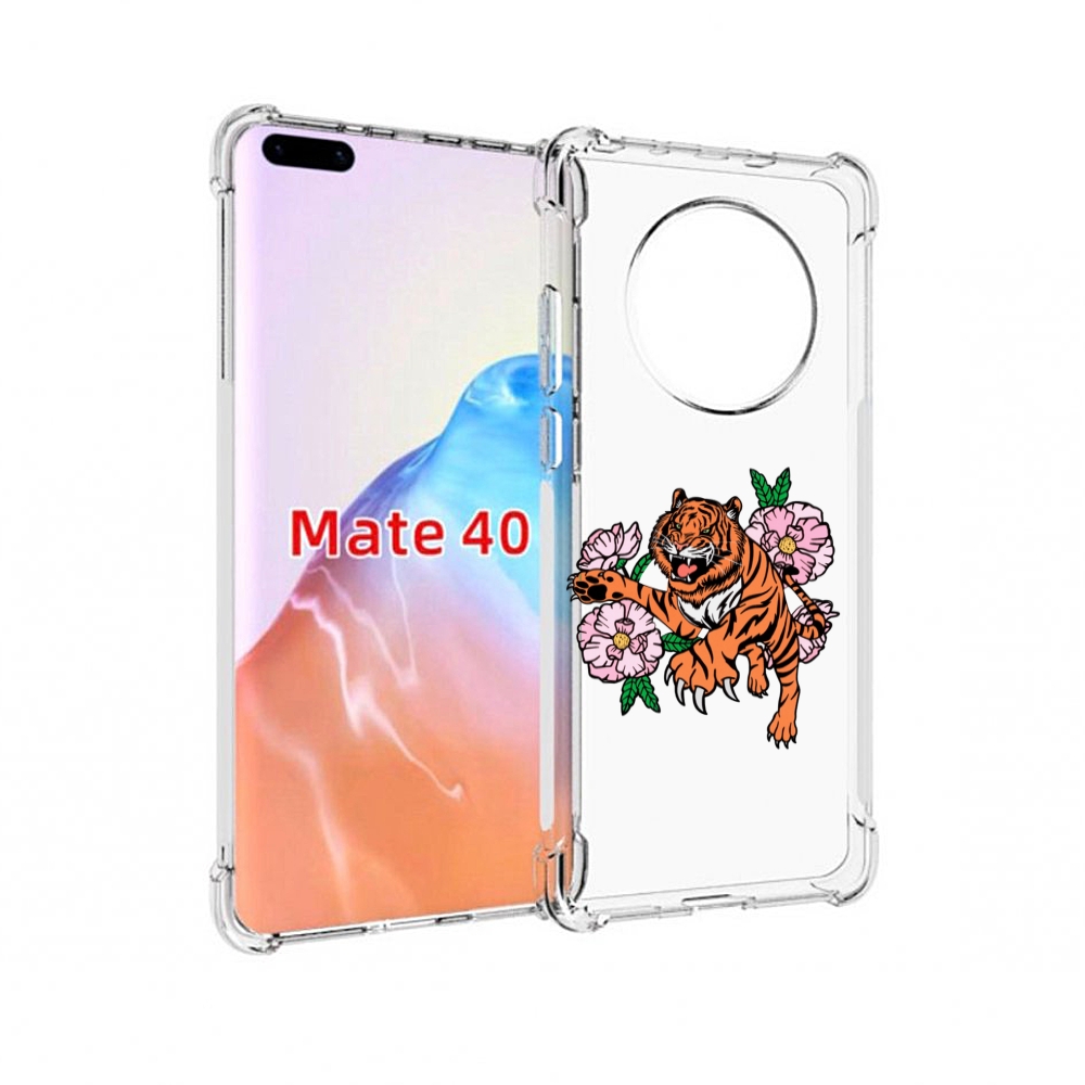 

Чехол MyPads Tocco для Huawei Mate 40 тигры-цветочные, Прозрачный, Tocco