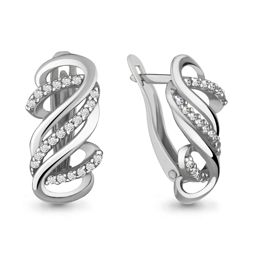 

Серьги из серебра с фианитом Aquamarine 42586А_925_р, 42586А_925_р