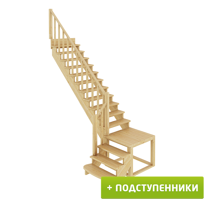 

Лестница Profi Hobby К-002м/1 Л c подступенками сосна (6 уп), Бежевый, К-002м