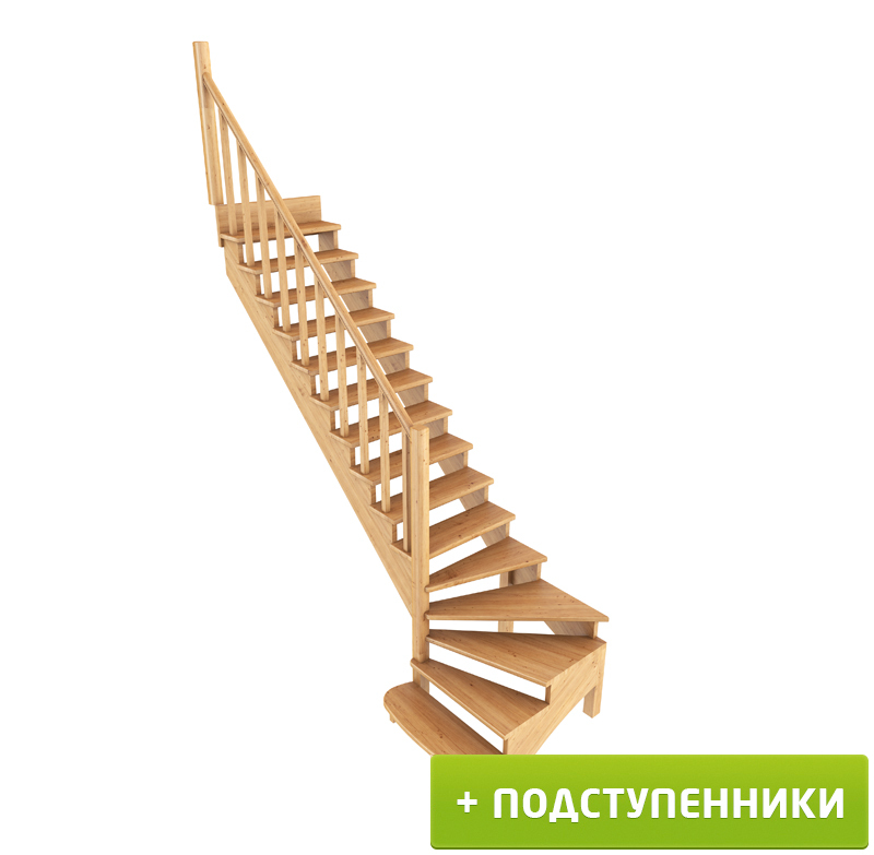 

Лестница Profi Hobby К-001м/8 Л c подступенками сосна (6 уп), Бежевый, К-001м