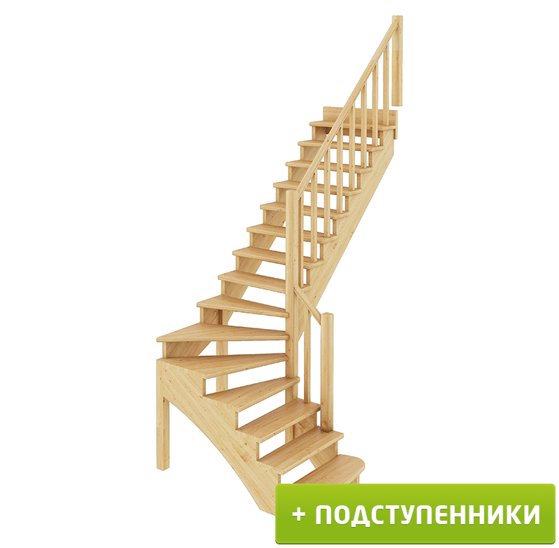 

Лестница Profi Hobby К-001м/4 П c подступенками сосна (7уп), Бежевый, К-001м