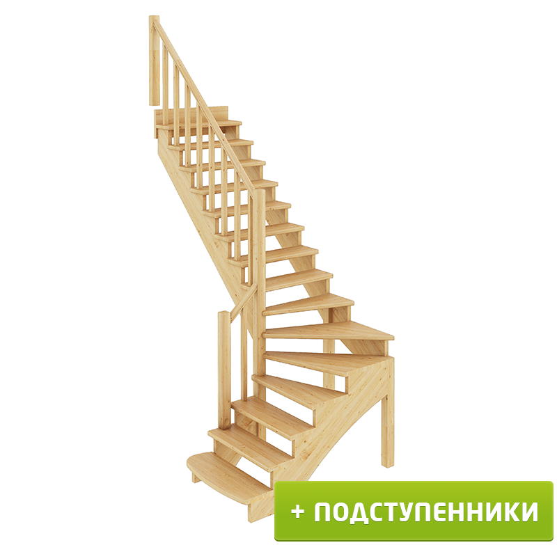 

Лестница Profi Hobby К-001м/4 Л c подступенками сосна (7уп), Бежевый, К-001м