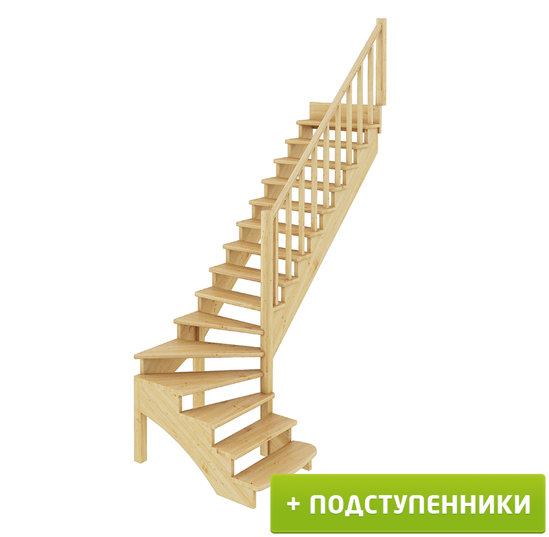 

Лестница Profi Hobby К-001м/3 П c подступенками сосна (6уп), Бежевый, К-001м