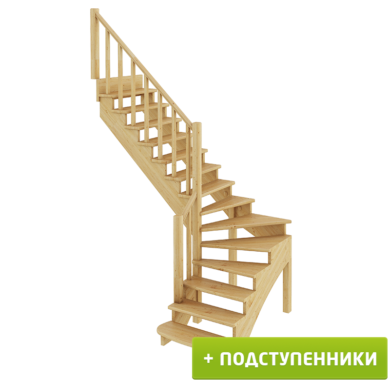 

Лестница Profi Hobby К-001м/2 Л c подступенками сосна (7уп), Бежевый, К-001м