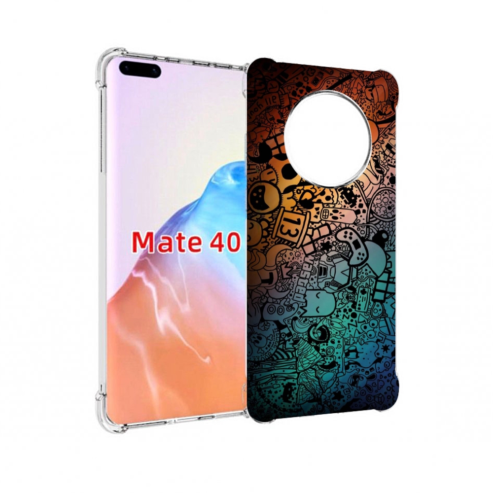 

Чехол MyPads Tocco для Huawei Mate 40 стикеты в тени, Прозрачный, Tocco