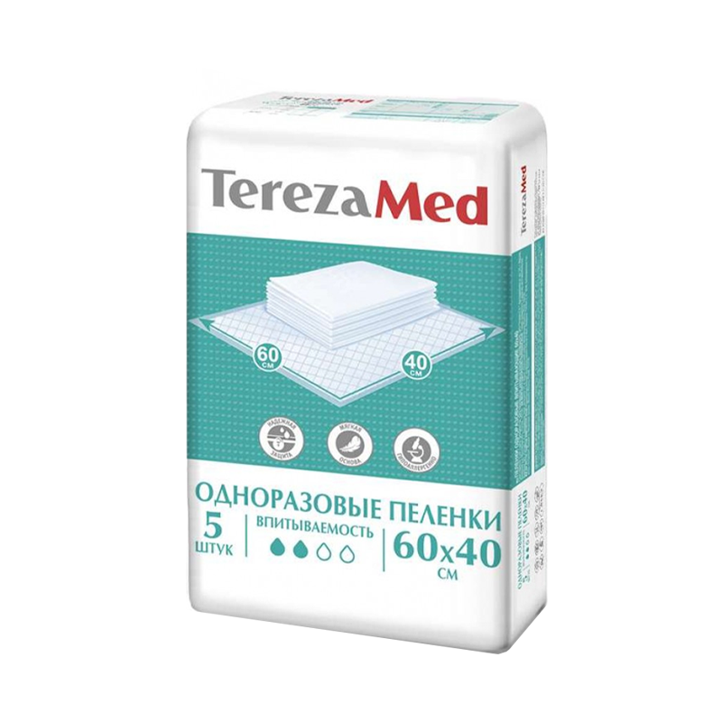 фото Пеленки одноразовые terezamed 60x40 см 5 шт.