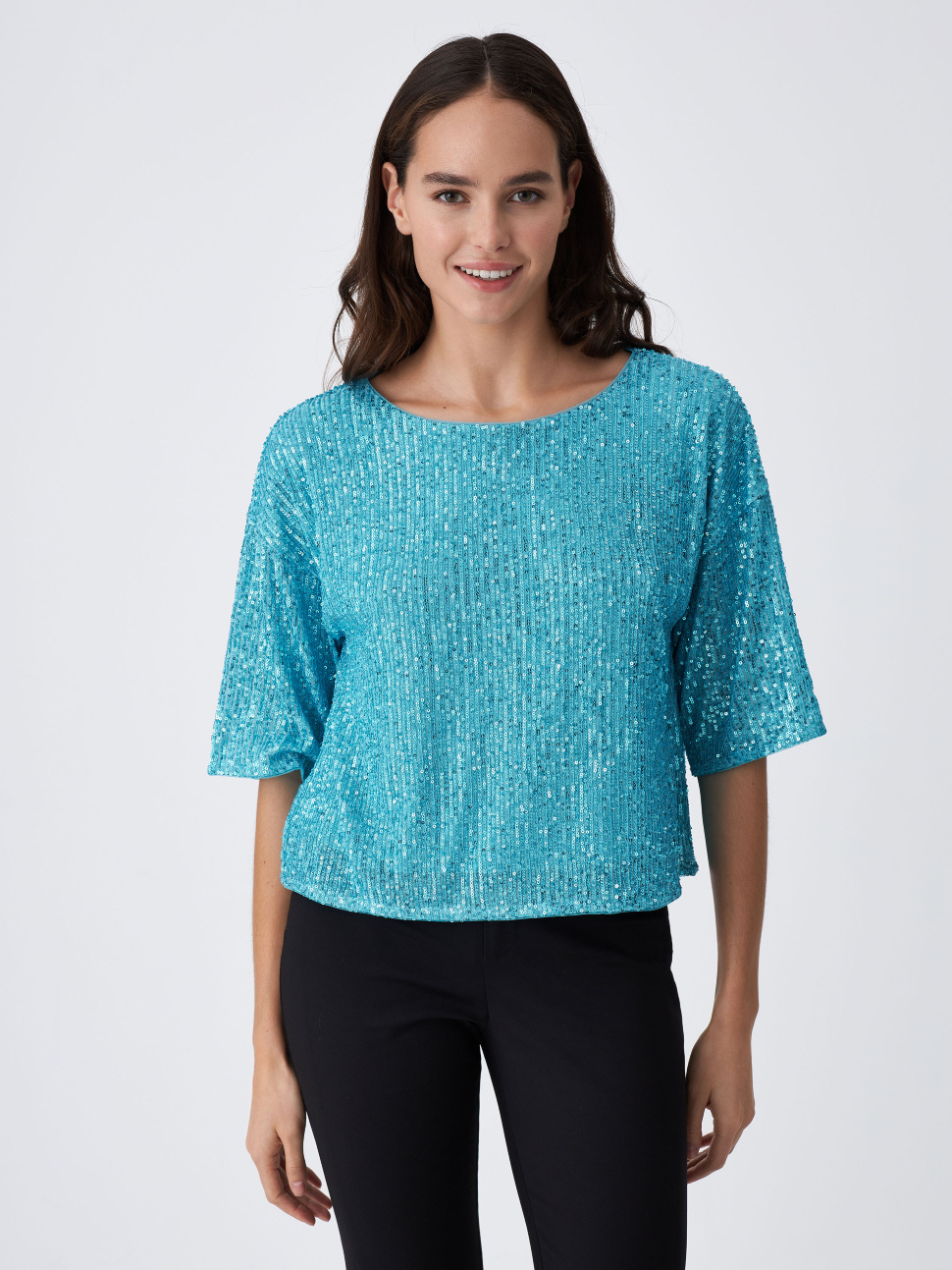 

Топ женский Sela 2812010508 голубой M, 2812010508