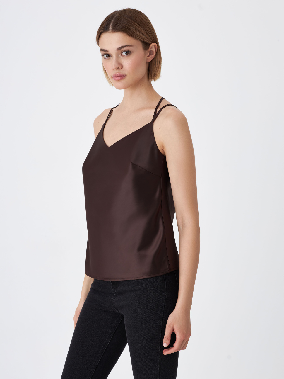 

Топ женский Sela 2812010588 коричневый XS, 2812010588