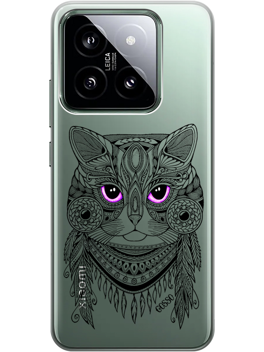 

Силиконовый чехол на Xiaomi 14 с рисунком "Grand Cat" прозрачный, Прозрачный;фиолетовый;черный, 20012082