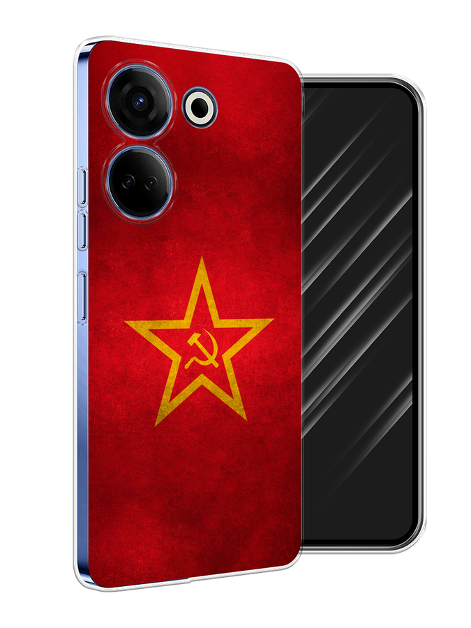 

Чехол Awog на Tecno Camon 20 Pro 4G "Красное знамя", Желтый;красный
