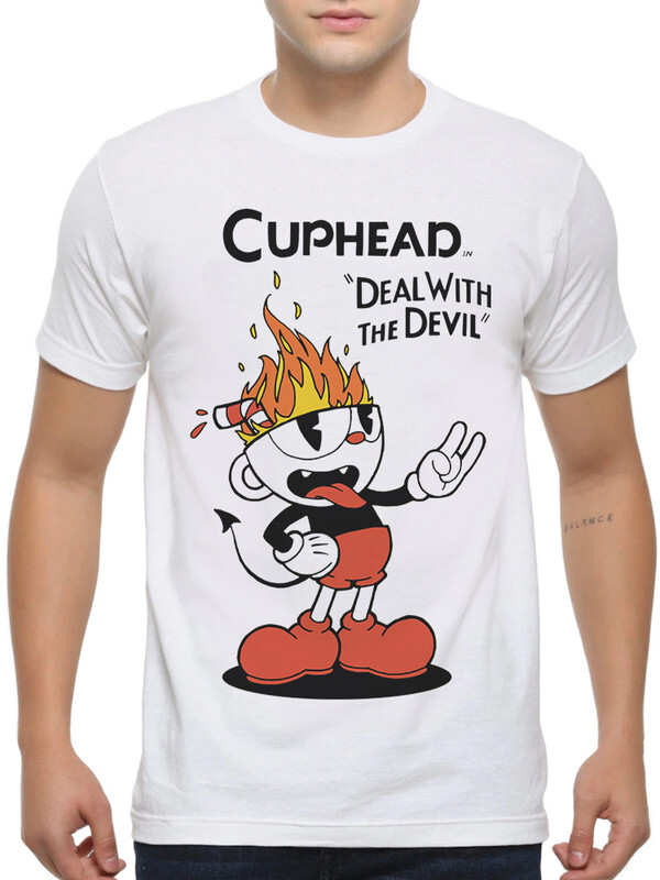 фото Футболка мужская design heroes cuphead "сделка с дьяволом" белая xs