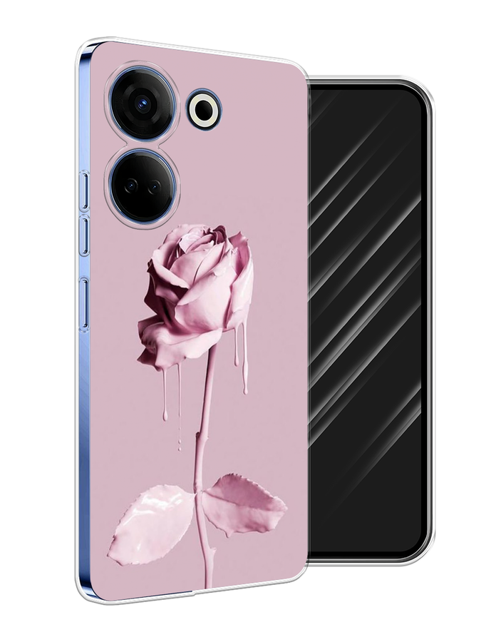 

Чехол Awog на Tecno Camon 20 Pro 4G "Роза в краске", Белый;розовый