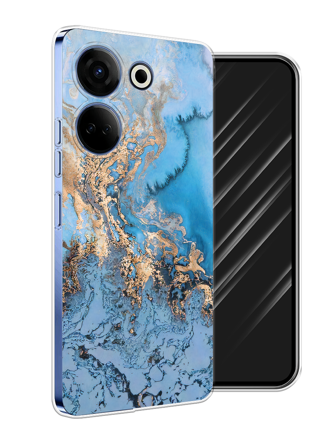 

Чехол Awog на Tecno Camon 20 Pro 4G "Морозная лавина синяя", Серебристый