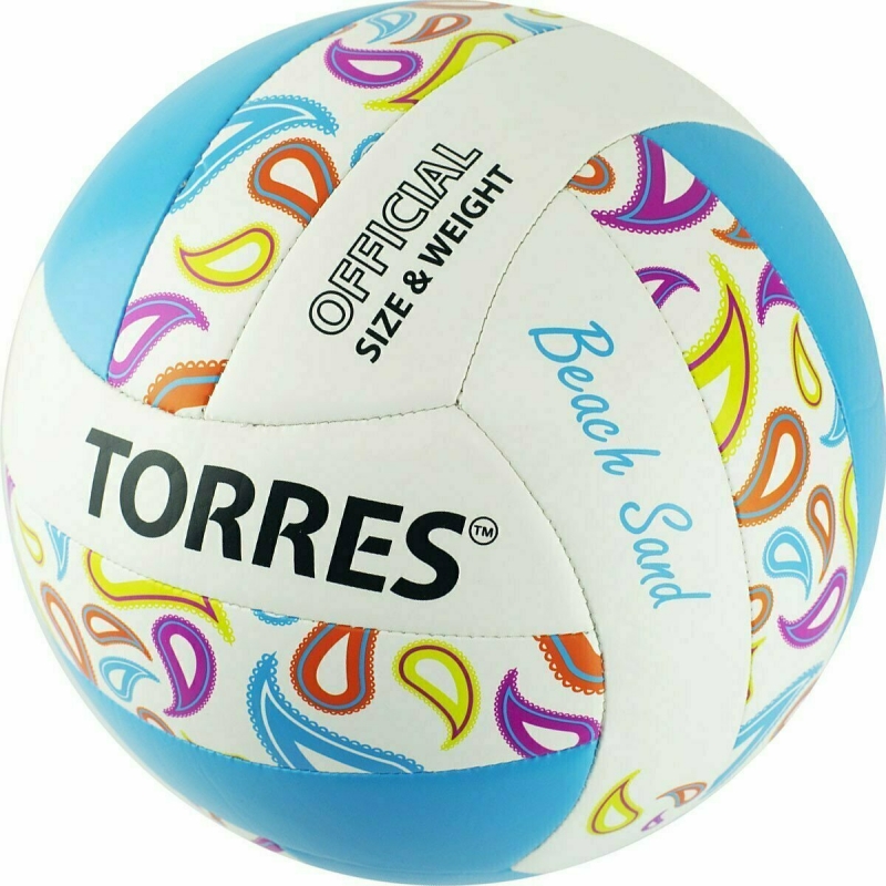 Мяч для пляжного волейбола  TORRES Beach Sand Blue арт.V32095B, р.5, синтетическая кожа (Т