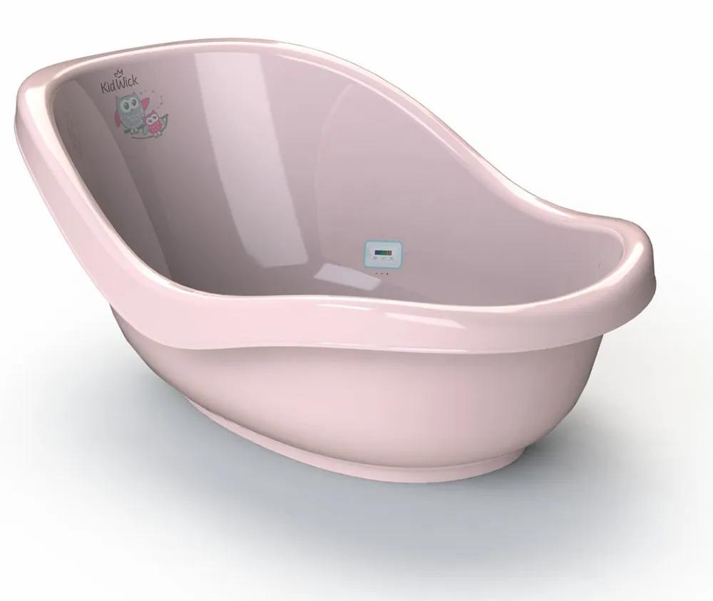 Ванночка для купания новорожденных Kidwick Дони, с термометром, розовая kidwick ванночка для купания шатл с термометром