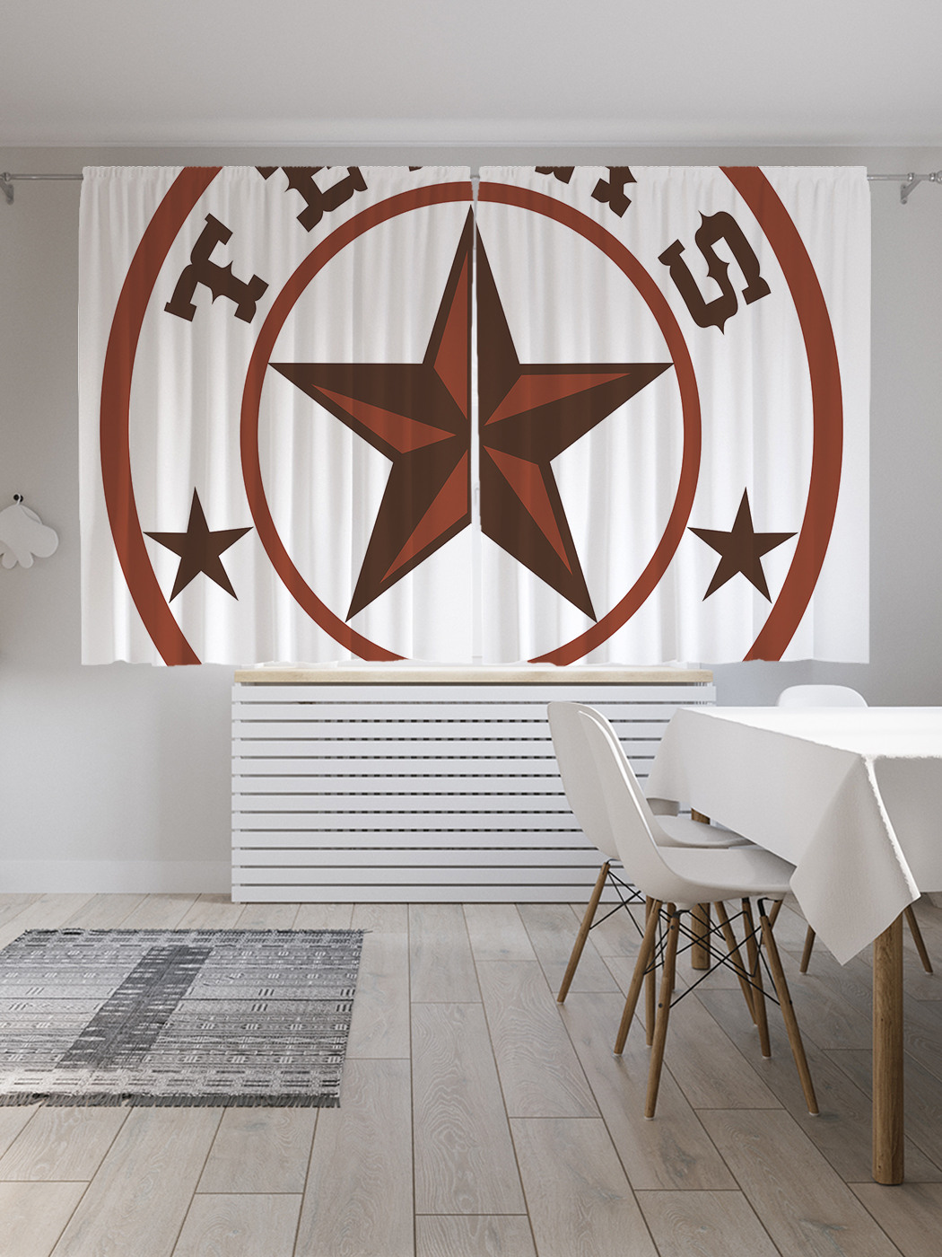 

Шторы JoyArty с фотопечатью "Эмблема Техаса" из сатена, 290х180 см, Эмблема Техаса