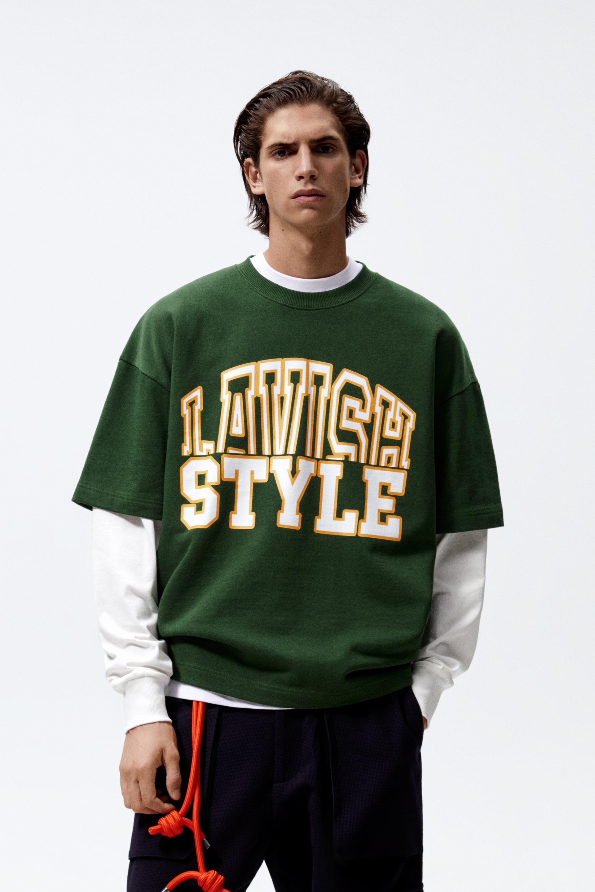 

Свитшот мужской ZARA 05584315 зеленый M (доставка из-за рубежа), 05584315