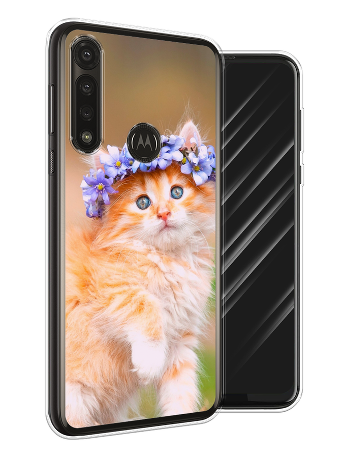 

Чехол Awog на Motorola Moto G Power 2020 "Рыжий кот в венке", Разноцветный, 242650-1