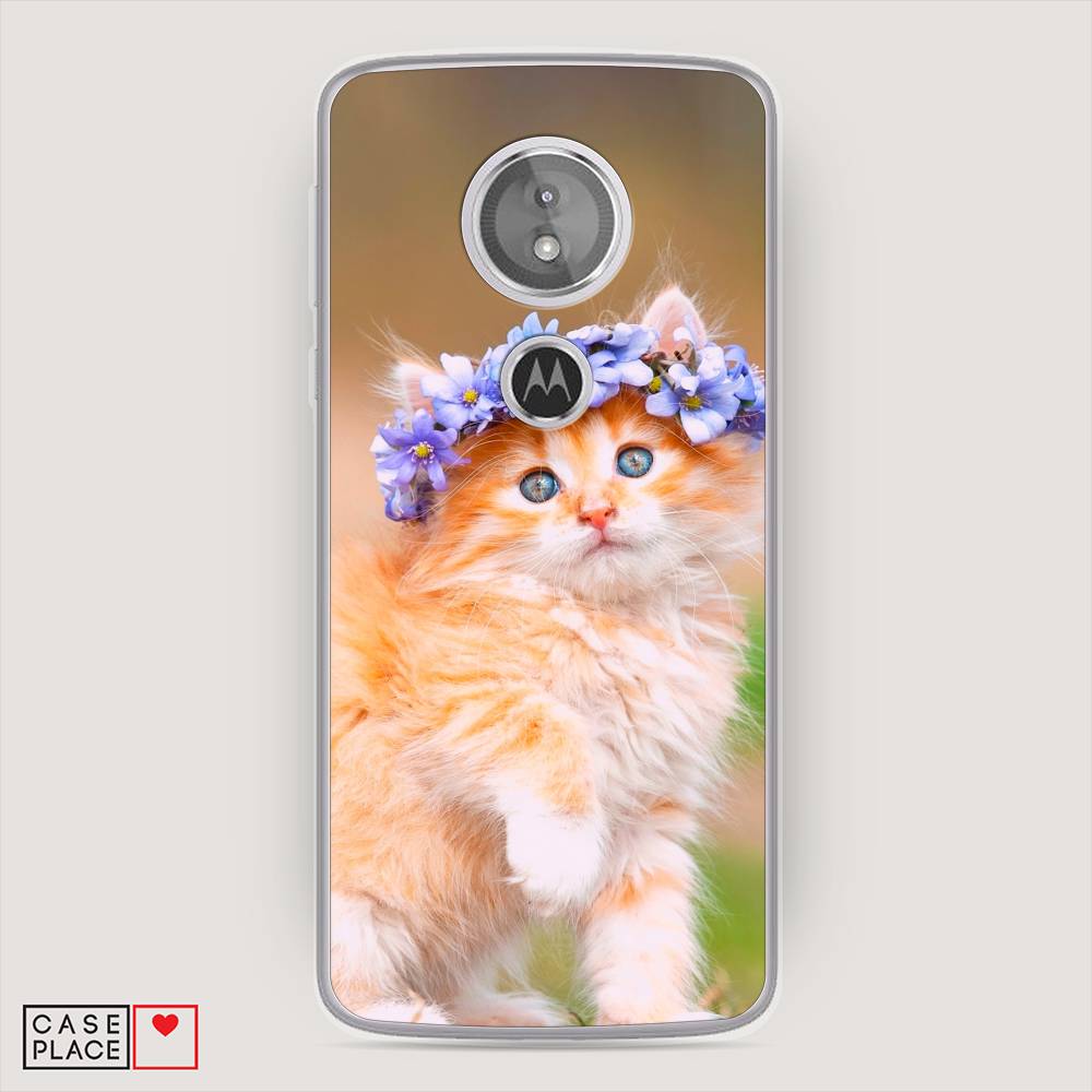 

Чехол Awog на Motorola Moto E5 / Моторола Мото E5 "Рыжий кот в венке", Разноцветный, 241050-1