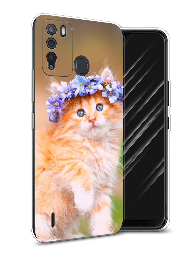 

Чехол Awog на Itel Vision 1 Pro "Рыжий кот в венке", Разноцветный, 3200350-1