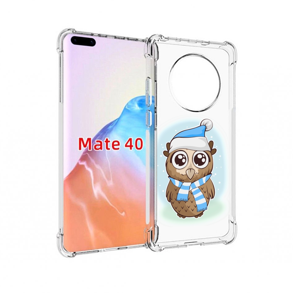 

Чехол MyPads Tocco для Huawei Mate 40 сова-в-шарфике-и-шапке, Прозрачный, Tocco